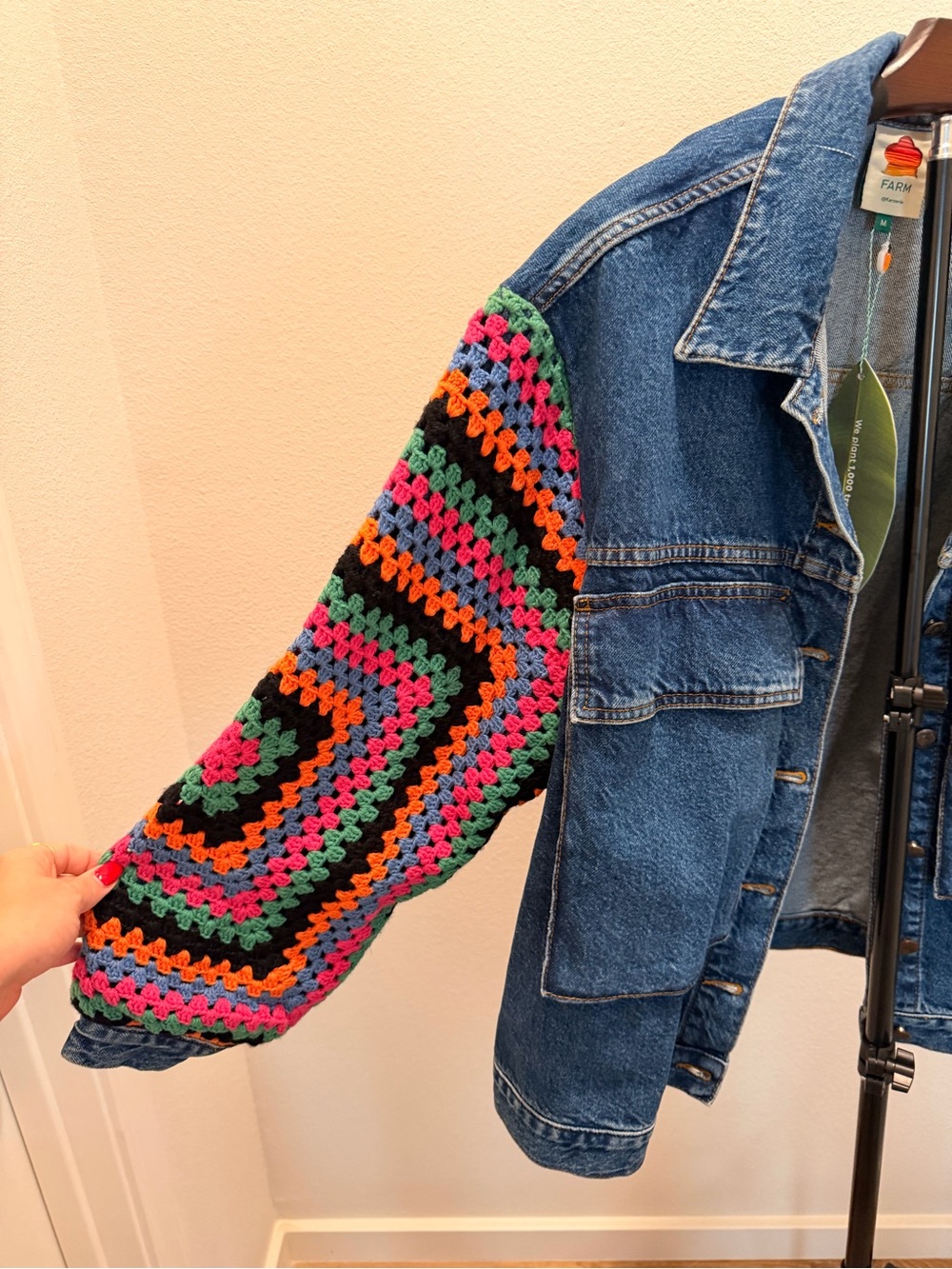 Farm Rio Crochet Denim Jacket - Picture 3 of 7